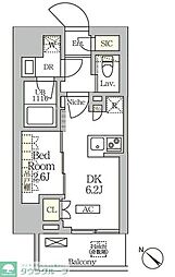 ARKMARK大塚 1DKの間取図画像