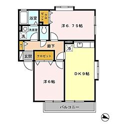 アイランド・F 2DKの間取図画像