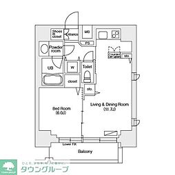 エミリブ池袋 1LDKの間取図画像