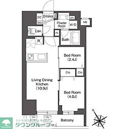 BluRock後楽園 2LDKの間取図画像
