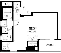 アウルスクエア ワンルームの間取図画像