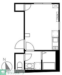 Volare da Kanamecho ワンルームの間取図画像