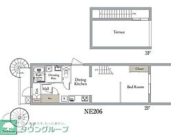 練馬区中村北2丁目マンション 1DKの間取図画像