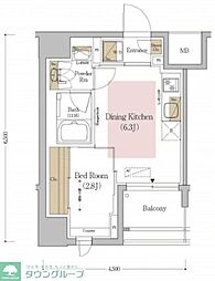 Urbanex文京本郷 1DKの間取図画像