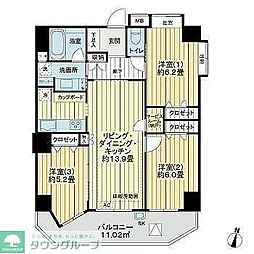 日神パレステージ板橋滝野川 3LDKの間取図画像