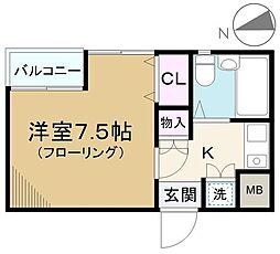 PALMS 1Kの間取図画像