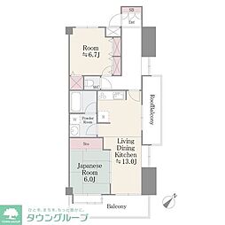 パークハイツ駒込 2LDKの間取図画像