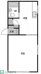 春美荘 1Kの間取図画像