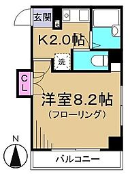 セントラルパレス 1Kの間取図画像