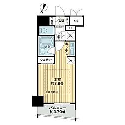 ライオンズクオーレ池袋ソシア ワンルームの間取図画像