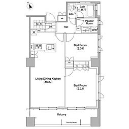 コンフォリア東池袋WEST 2LDKの間取図画像