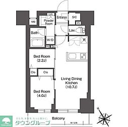 BluRock後楽園 2LDKの間取図画像