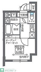 COCOCUBE板橋本町 1Kの間取図画像