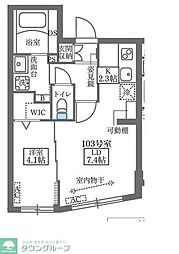 COCOCUBE板橋本町 1LDKの間取図画像