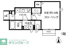 マリポーサ雑司が谷A 1Kの間取図画像