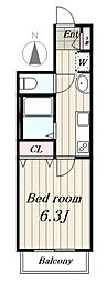 ヘーベルハウス南長崎 1Kの間取図画像