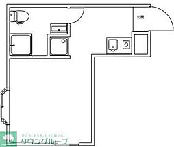 REZET柏 1階ワンルームの間取り