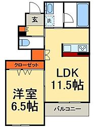 HEBEL MAISON・α 1階1LDKの間取り