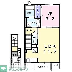 ピュア　ライツレジデンスIII 2階1LDKの間取り