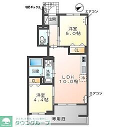 エターナルプレイス 1階2LDKの間取り