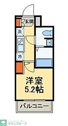 GENOVIA天王台 5階1Kの間取り