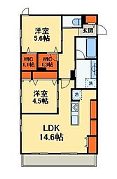 アレーズKASHIWANOHA 1階2LDKの間取り