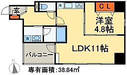 アンセイエ松戸 6階1LDKの間取り