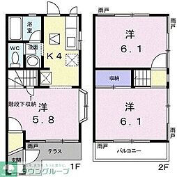 サンモールＭII 1階3Kの間取り