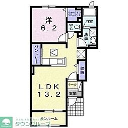エレガント・ヒルズ 1階1LDKの間取り