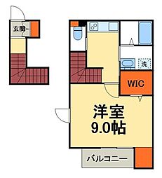 ソシア南柏I 201 2階1Kの間取り