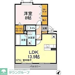 ソレーユソシア柏 1LDKの間取図画像