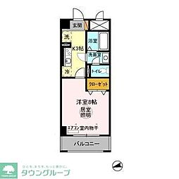 アルカンシェル 1Kの間取図画像