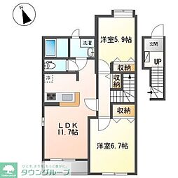 バード・ヴェール 2LDKの間取図画像