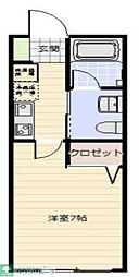 プレネアドール柏 1Kの間取図画像