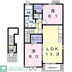 ジェントリー 2LDKの間取図画像