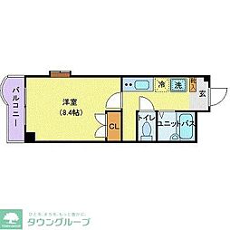 Nasic柏 1Kの間取図画像