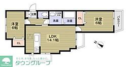 サンセット柏たなか 2LDKの間取図画像