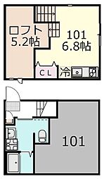 ライゼストフォンテーヌ ワンルームの間取図画像