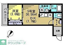 ALTO松戸 1DKの間取図画像