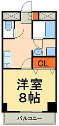 オークリバーズ宮前 1Kの間取図画像