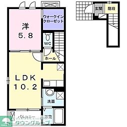 シャン・ド・フルール花畑 1LDKの間取図画像