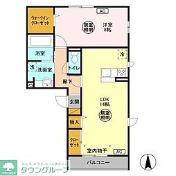 ヴェルデA 1LDKの間取図画像