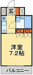エリート・イン柏 ワンルームの間取図画像