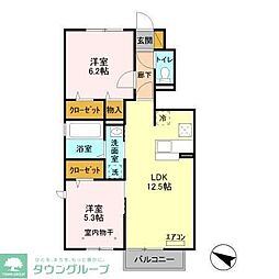 キャトルセゾンF 2LDKの間取図画像