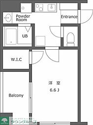 エスフォート柏 1Kの間取図画像
