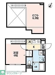 Relier北柏 1Kの間取図画像