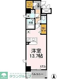 リュージュ ワンルームの間取図画像