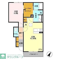 セジュールアペゼ 1LDKの間取図画像