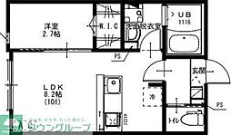KEIAI RESIDENCE 我孫子 1LDKの間取図画像
