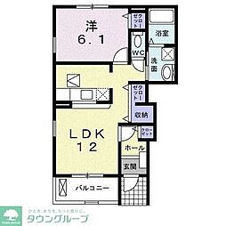 アジュール 1LDKの間取図画像